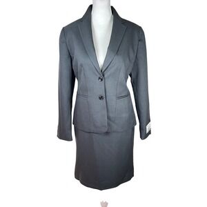 Edwards Signature Women's Charcoal Gray Skirt Suit Blazer & Skirt Set Size 4R 6R